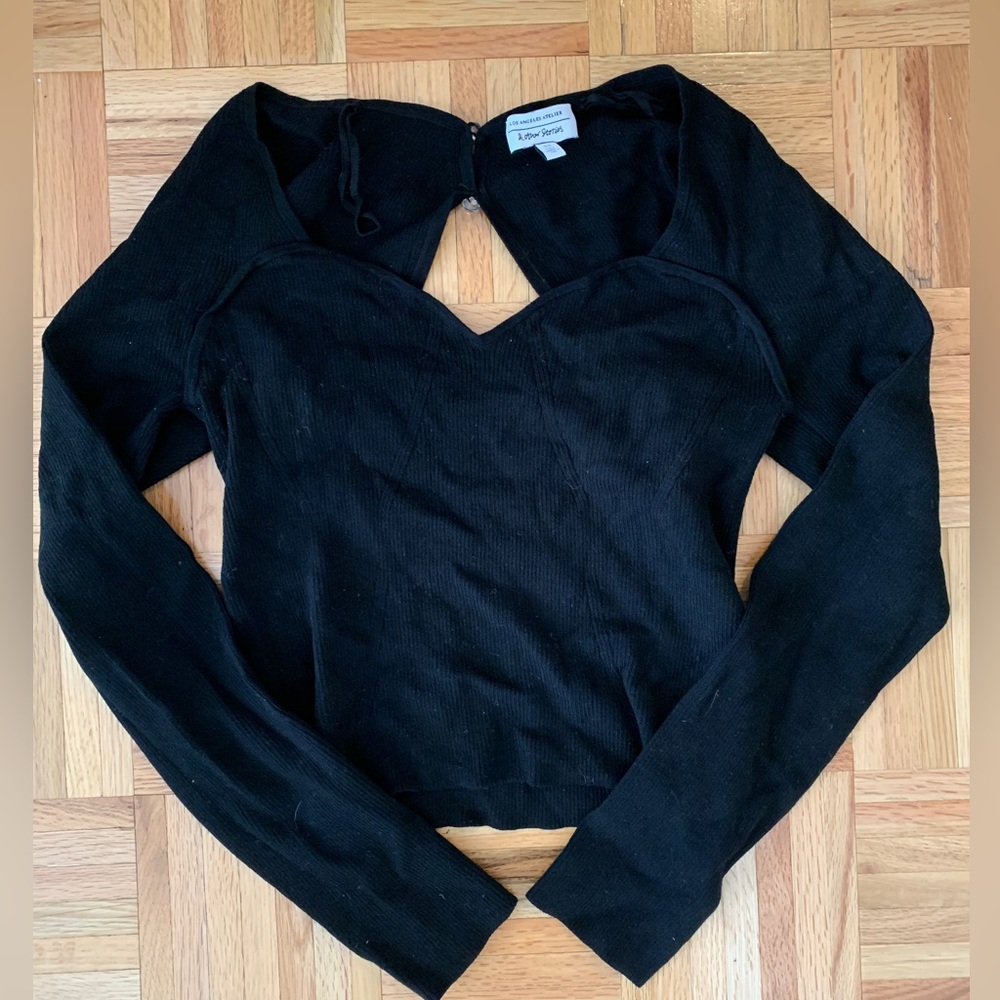 & Other Stories black knit long sleeve top